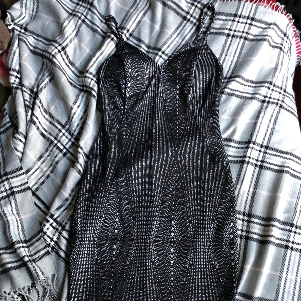 Black & silver mini dress